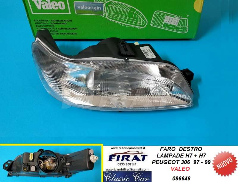 FARO PEUGEOT 306 97 - 99 H7+H7 DX (086648)